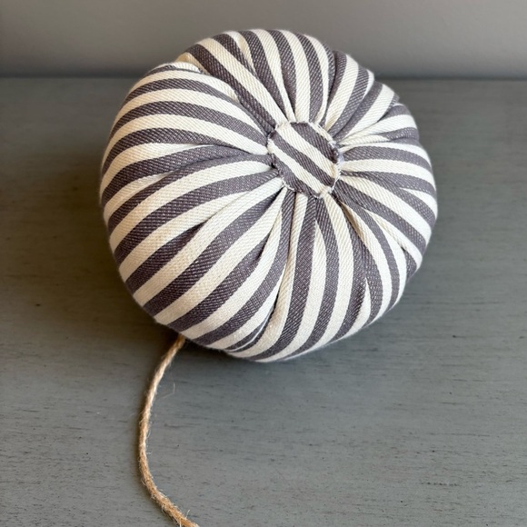 Holiday Halloween Fall Decorative Fabric Pumpkins Set of 3 Gray, White, Cream - Picture 9 of 16